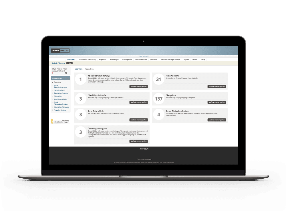 Fleet Monitor vehicle tracking and fleet management interface