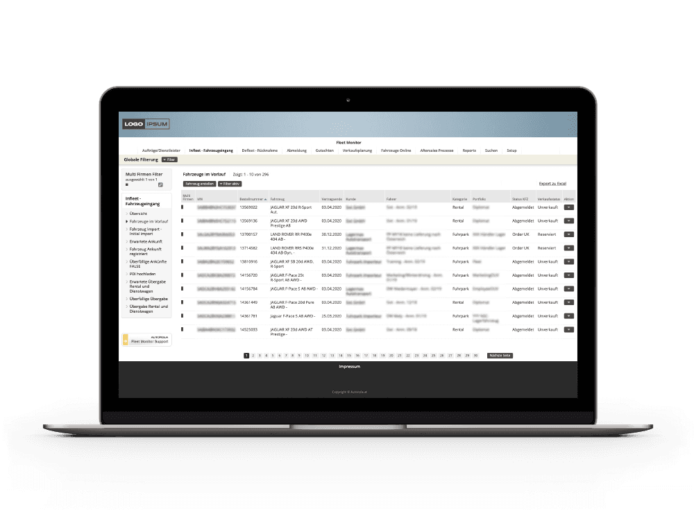 Fleet Monitor service provider communication and management view